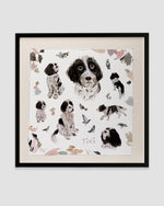 Load image into Gallery viewer, Custom silk pet portrait of Tiki, full view
