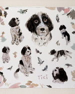 Load image into Gallery viewer, Silk pet portrait of Tiki mounted on cotton
